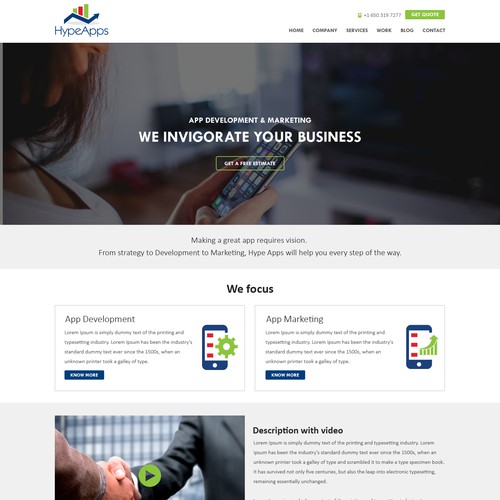 Designs | App development website | Landing page design contest