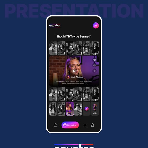 Designs | Equator app discussion page | Web page design contest