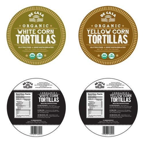 Create a new label for our natural tortillas Diseño de AR Design+Print