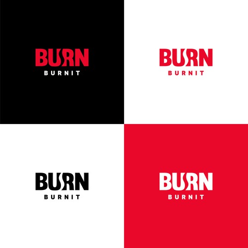 “Design a fierce, industrial-chic brand identity for a HIIT gym called BURN” Design by Bouyghajden