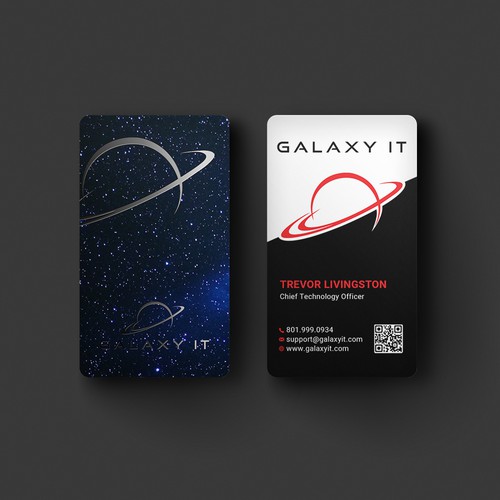 Create a Stellar Space-Themed Business Card for Galaxy IT Design by Roni_
