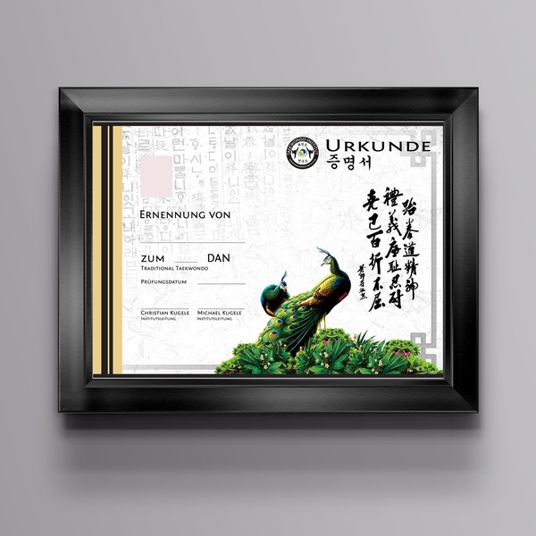 Design by Ryan Chu titled "Taekwondo Certificate"