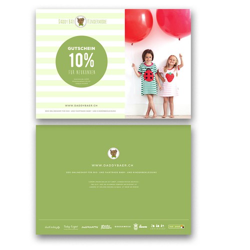 "Flyer für Bio- und Fair Trade Kindermode Online Shop" winning Postcard, flyer or print by TommyTom