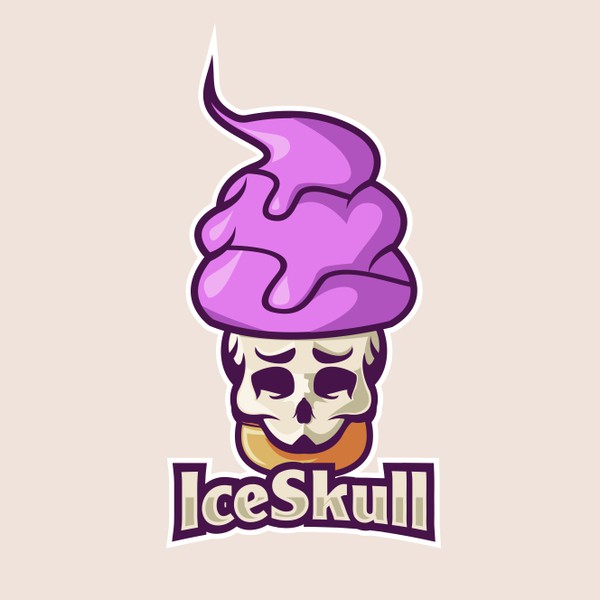 Design by MasHen™ titled "Ice skull, Ice cream mascot logo"