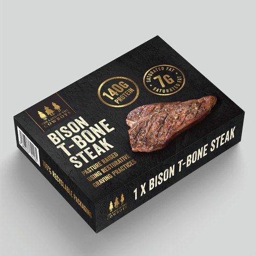 BISON T-BONE STEAK - FROM THE LAND OF THE COWBOYS Design by The Kings Jewels