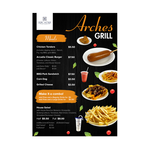 Poolside Grill Menu in Southern Utah Design by Kristycreations