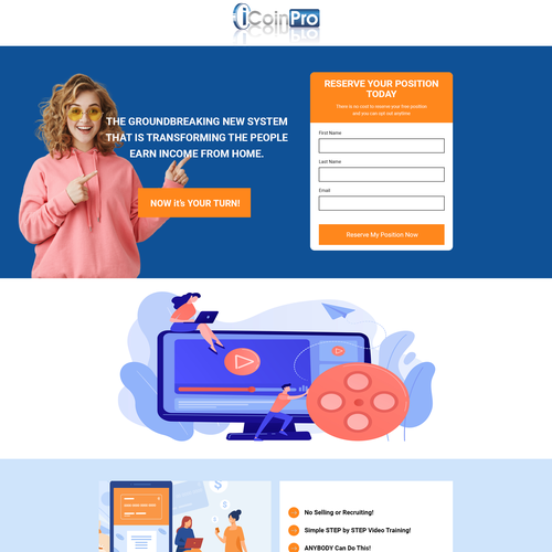 Landing page design contest entry by Design Web Creator