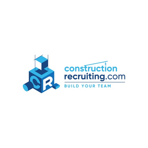 constructionrecruiting.com logo to appeal to construction companies who need to find great talent Design by Lyna™