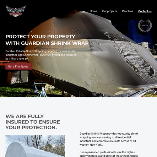 Guardian Shrink Wrap Home Page Design by Wahabcreative