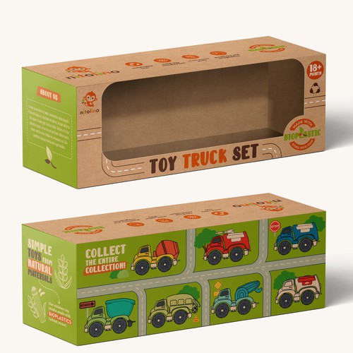 "Playful packaging design for a sustainable children toys brand" Design by StanBranding