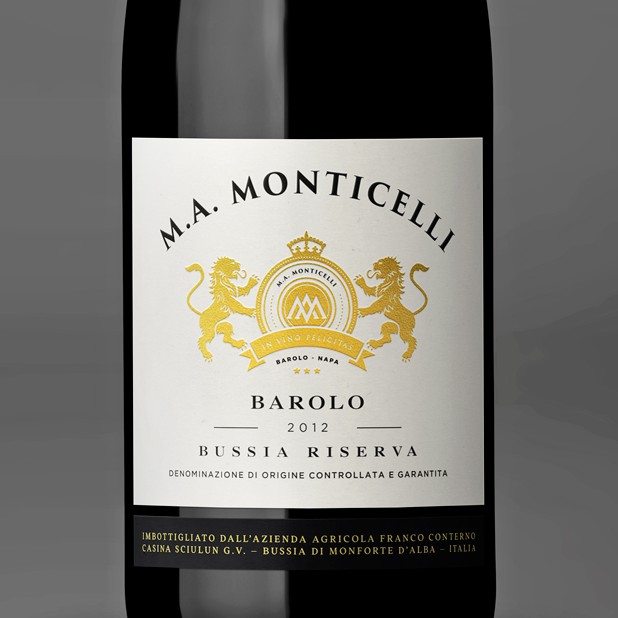 DESIGN A CLASSIC BAROLO WINE LABEL  FOR M A MONTICELLI 