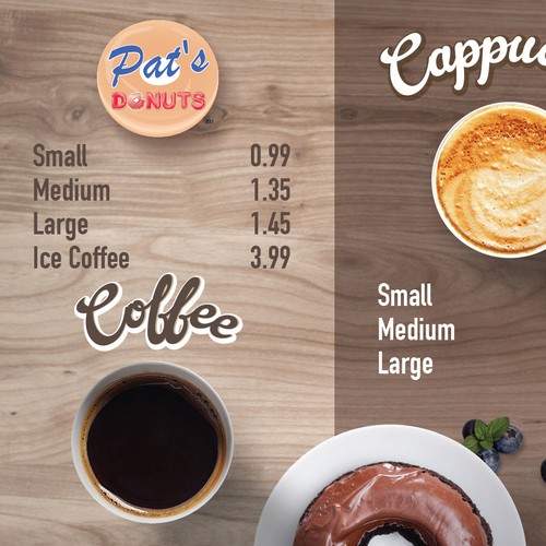 Donut Shop Needs New Menu Design Design por Alina's