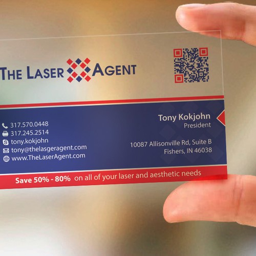 Create a modern, memorable business card for The Laser Agent! Design by Tcmenk