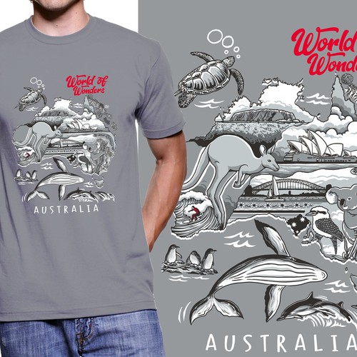 Australian T-shirts Design by noodlemie