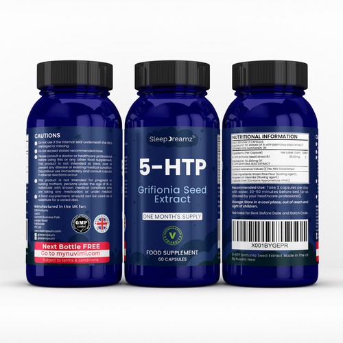 Sleep Supplement Label Design for Global Sleep Brand Design by CUPEDIUM
