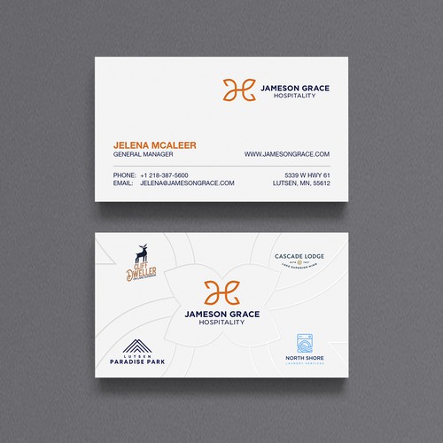 Create a modern and clean business card for a parent company with 4 subsidiaries Design by logodentity