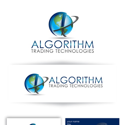 logo and business card for Algorithm Trading Technologies Design by eye_window