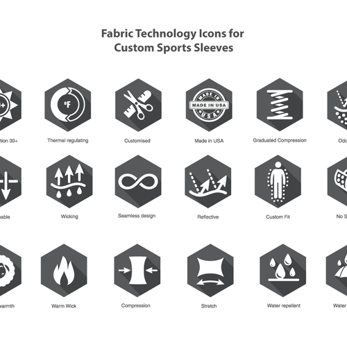 Create Fabric Technology Icons for Custom Sports Sleeves Design by Evelyne Krall