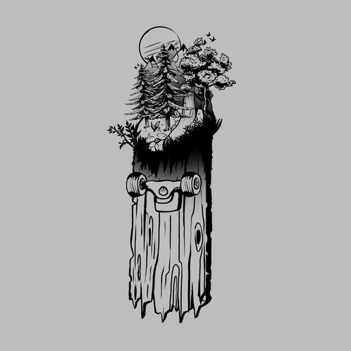 Skateboard Tattoo Design by ⭐ilLuXioNist⭐