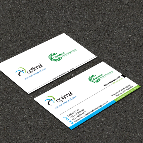 Create new business cards for Optimal Group Design réalisé par FK_Designs