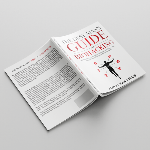 Exciting and unique book cover for mind, body, spirit and health optimization that appeals to men Design by Nitsua