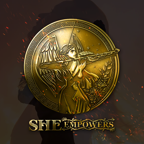 SHEempowers - luxurious design of a woman preferrably in some kind of a circle to appeal to women professionals Design by Insfire!