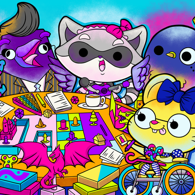 Adorable Cute Mascots for Tabletop Game Cafe