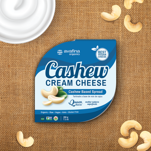 Vegan Cashew Cheese Packaging Rebrand Design by Kedaigraphic