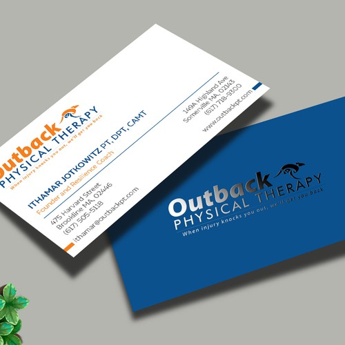 Business card for 2 clinic physical therapy office Design by Design sp