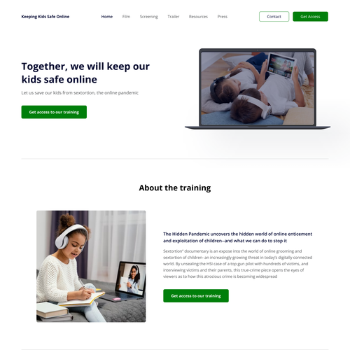 Design Landing Page for Online Safety Education Design by ad3folarin