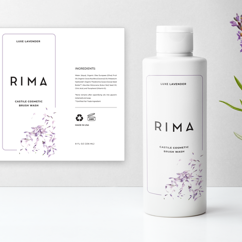 Minimalist Label for a luxury brand of cosmetic brush washes Design by miljandesign