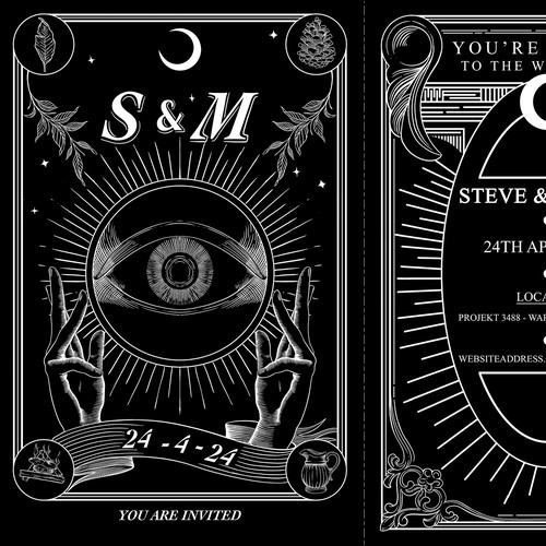 Dark Tarot-inspired Wedding Invitation Design by smmrwrd