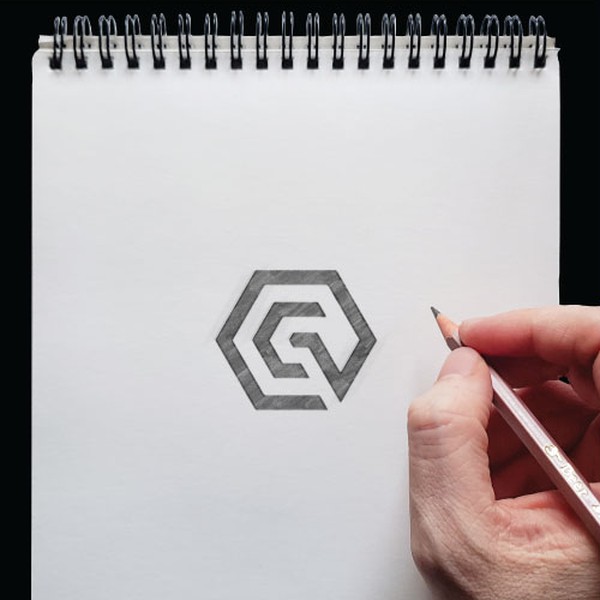 Letter G hexagon logo design concept icon
