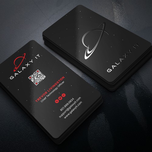Create a Stellar Space-Themed Business Card for Galaxy IT Design by IK_Designs