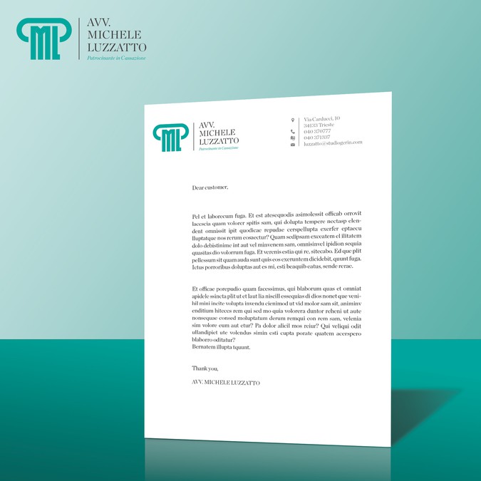 carta da lettera per studio legale - headed letter paper for attorney ...