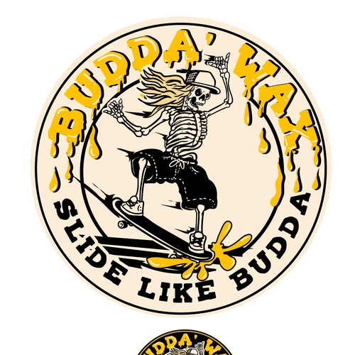 Designs Sketch and Design a skateboard wax Logo of a Skeleton Skater