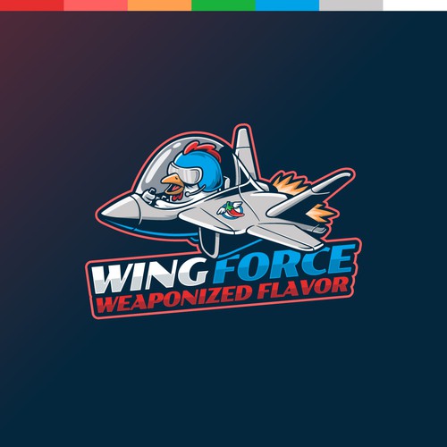 Create a fun logo for a chicken wing concept! Wing Force - Weaponized Flavor Design by TamaCidé