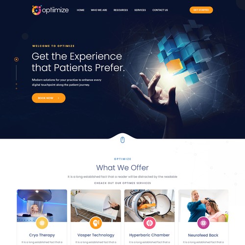 Optiimize longevity website Design by sandy#ogma