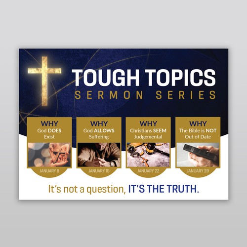 Tough Sermon Series Postcard Design by Jordon