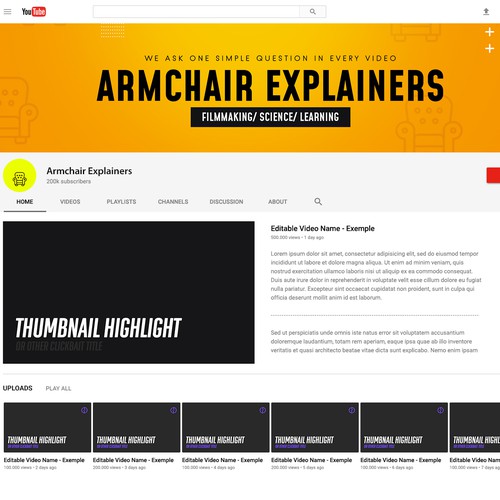 Design a fun Youtube Banner for a learning & filmmaking channel Diseño de Point Blank