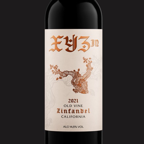 Diseño de Gothic Old Vine Zinfandel Wine Label de LABELL®