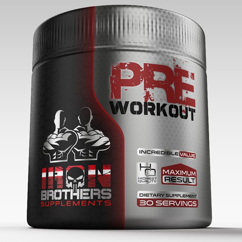 Iron Brothers Supplements PREWORKOUT Label Product label contest