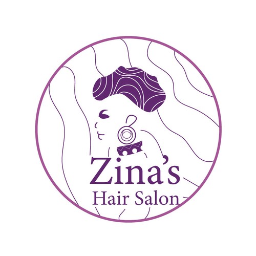 Showcase African Heritage and Glamour for Zina's Hair Salon Logo Design by Holy_B