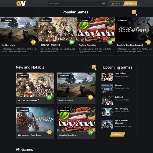 Design the landing page of a video game review website Design von Atul-Arts