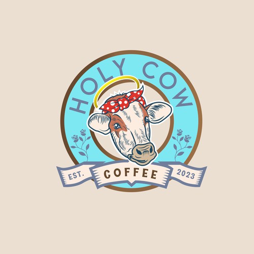 Design an Eye Catching Country Vibe Coffee Logo for "Holy Cow Coffee" Design by ifux