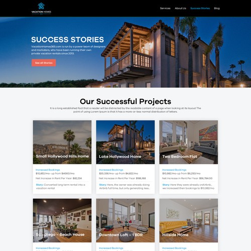 Success Stories page design Design by 99boys