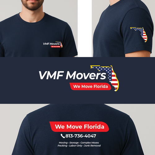 Bold, Professional T-Shirt Design for Veteran-Owned Moving Company (VMF Movers) Design by gelar
