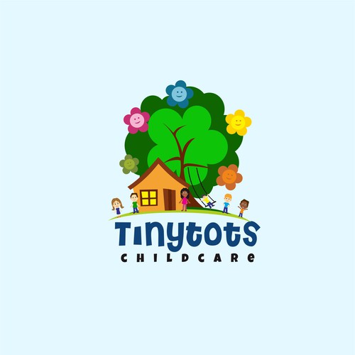 Colorful and playful logo for my in-home daycare. I would like to see kids playing and learning . I have kids 6 month up Design by YazinDesign