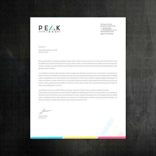 Creative, slick, professional Stationary for New Brand - Peak Fibre - Design by Felix SH