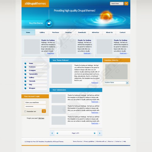 Exciting Design for New Drupal Template store - Win $700 and more work Design by RBDK